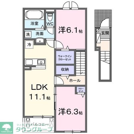 クレイドル下斎田Cの物件間取画像